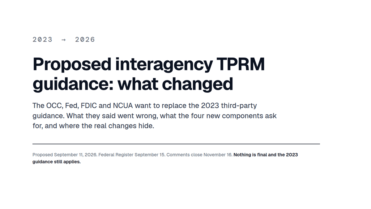 The regulators just said the quiet part about TPRM out loud